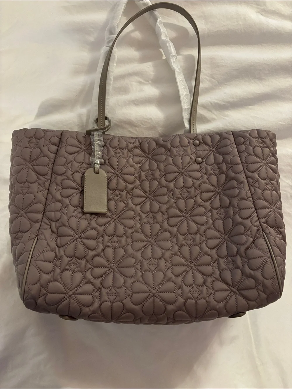 Kate Spade Quilted Floral Tote in  Taupe